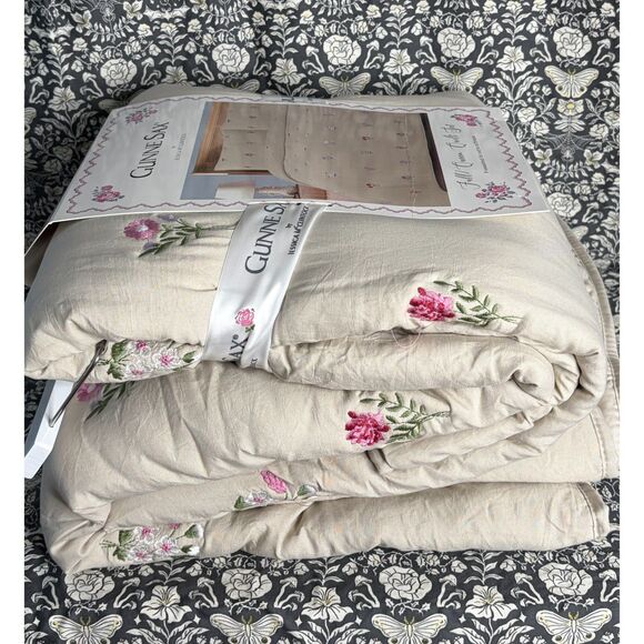 Gunne Sax by Jessica McClintock Full/Queen Quilt Set Floral Embroidered - Picture 8 of 11